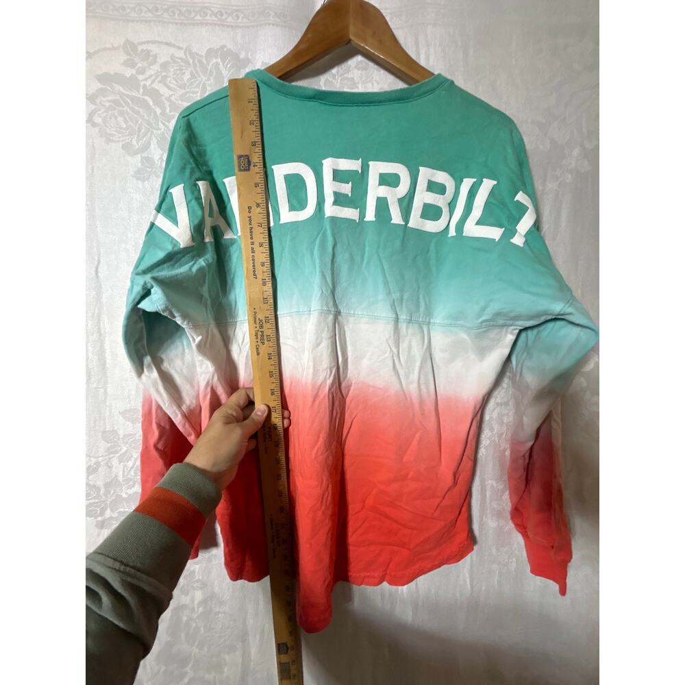 Vanderbilt Spirit Jersey Small Teal Coral Tie Die Ombre Long Sleeve - Picture 5 of 9